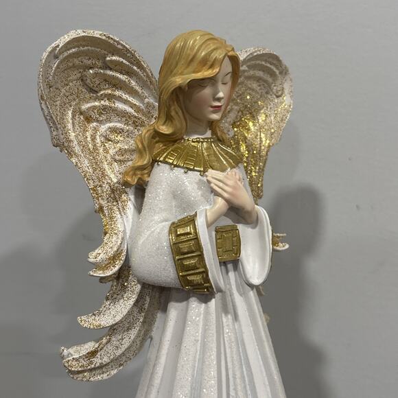 Rare Vintage Cracker Barrel Angel Figurine Resin 12” Glitter  Rare Vintage Cracker Barrel Angel Figurine Resin 12” Glitter Wings Orig Box EUC
